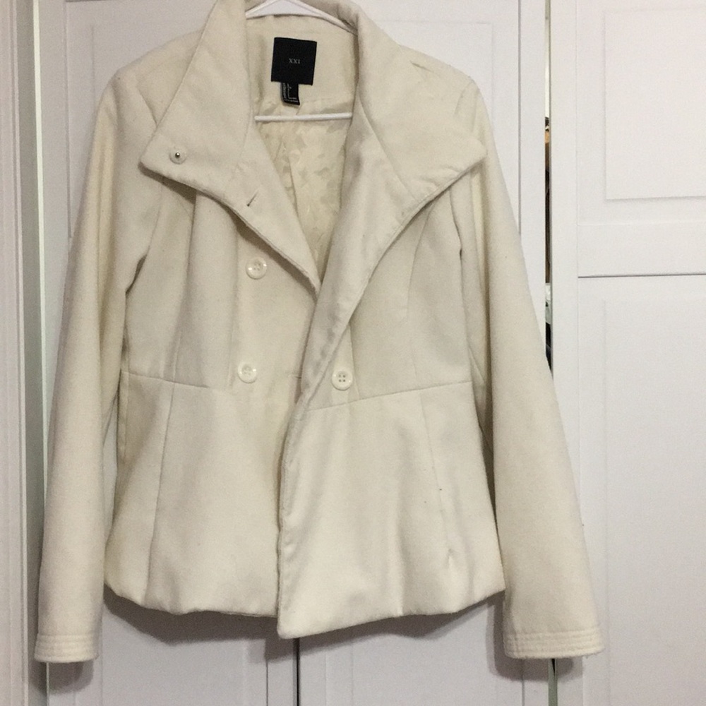 Cream colored pea coat